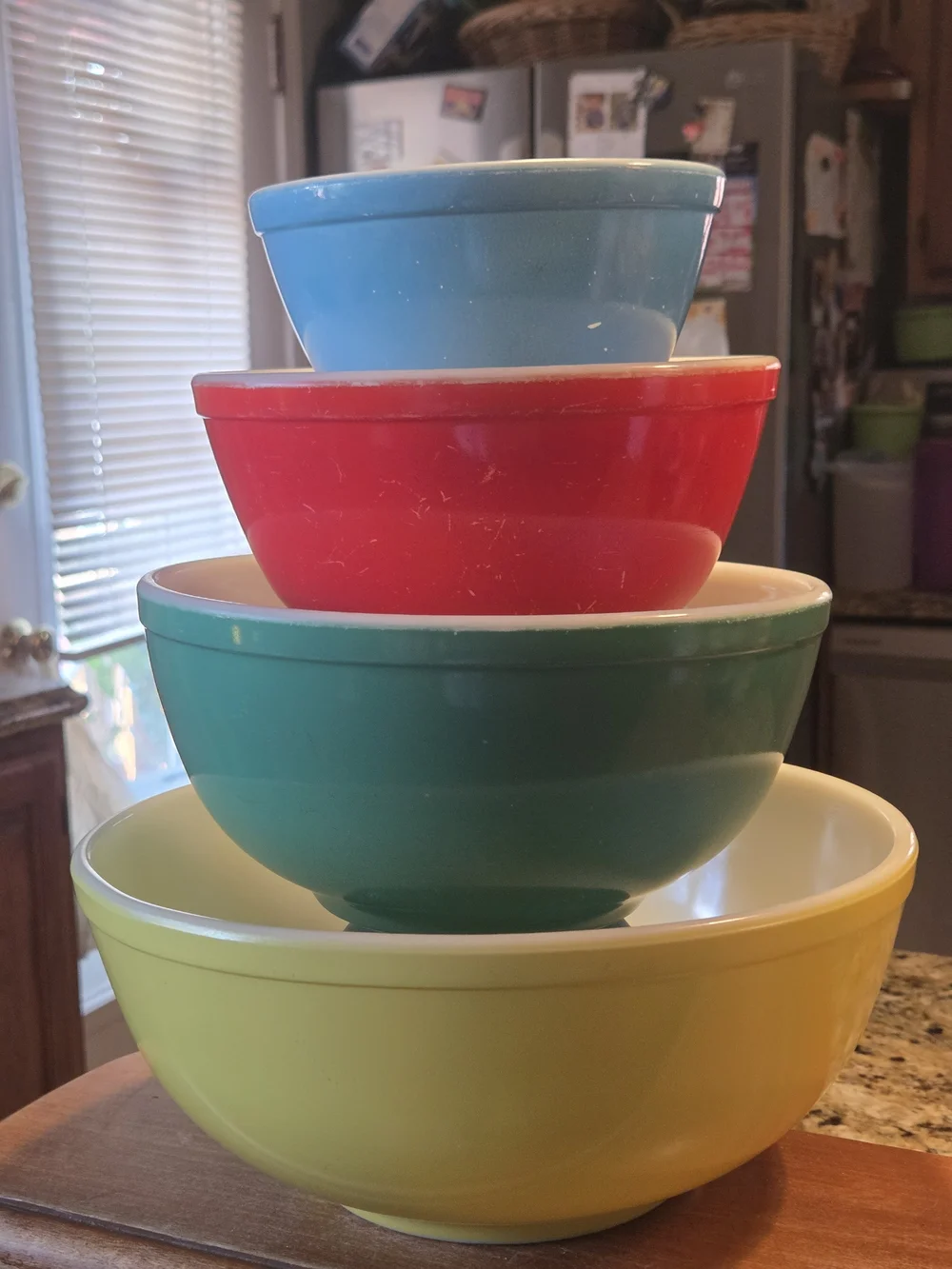 Vintage 1950s Pyrex Primary Color Mixing Nesting Bowl Set of 4